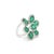 Metal Statement 5 Ct Emerald Flower Ring With Halo Diamonds Ring Size 7 For Sale - Image 7 of 9