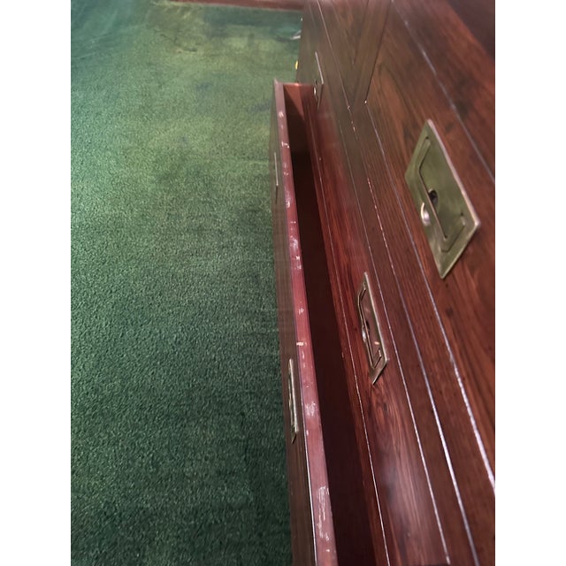 Wood Henredon Mid-Century Modern Scene One Campaign Short Dresser 1970s For Sale - Image 7 of 10