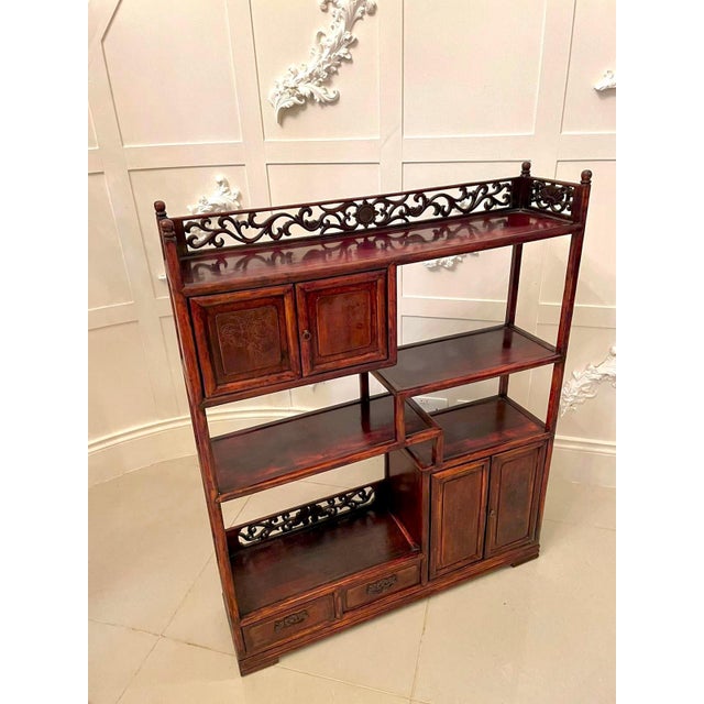 Chinese Hardwood Display Cabinet For Sale - Image 14 of 17