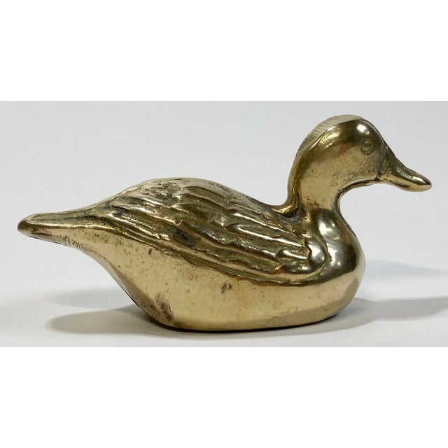 Mid 20th Century Vintage Brass Mallard Duck Paper Weight For Sale - Image 5 of 7