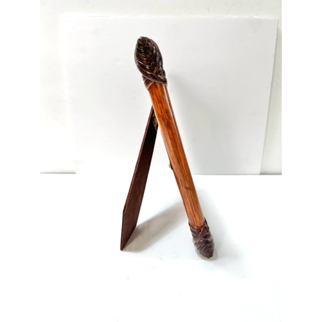 Boho Chic Vintage Boho Rattan & Bamboo Picture Frame For Sale - Image 3 of 8