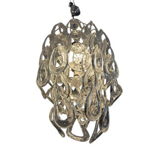 Five-Light Murano Glass Pendant Light by Angelo Mangiarotti for Vistosi, 1967 For Sale