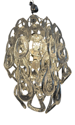 Five-Light Murano Glass Pendant Light by Angelo Mangiarotti for Vistosi, 1967