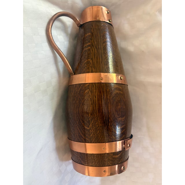 Early 20th Century French Oak Copper Banded Cider or Wine Pitcher For Sale - Image 9 of 12