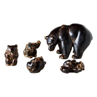 Bear Family Figurines by Knud Kyhn for Royal Copenhagen - Set of 5 For Sale