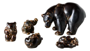 Bear Family Figurines by Knud Kyhn for Royal Copenhagen - Set of 5