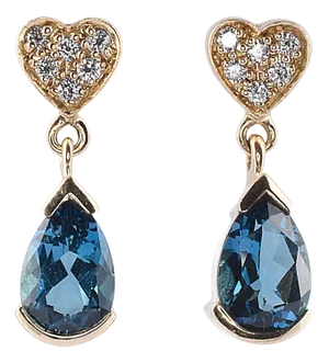 Estate London Blue Topaz Drop Earrings, A Pair
