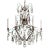 Baroque Style Light Brass Plated 6 Arm Chandelier With Almond Crystals For Sale