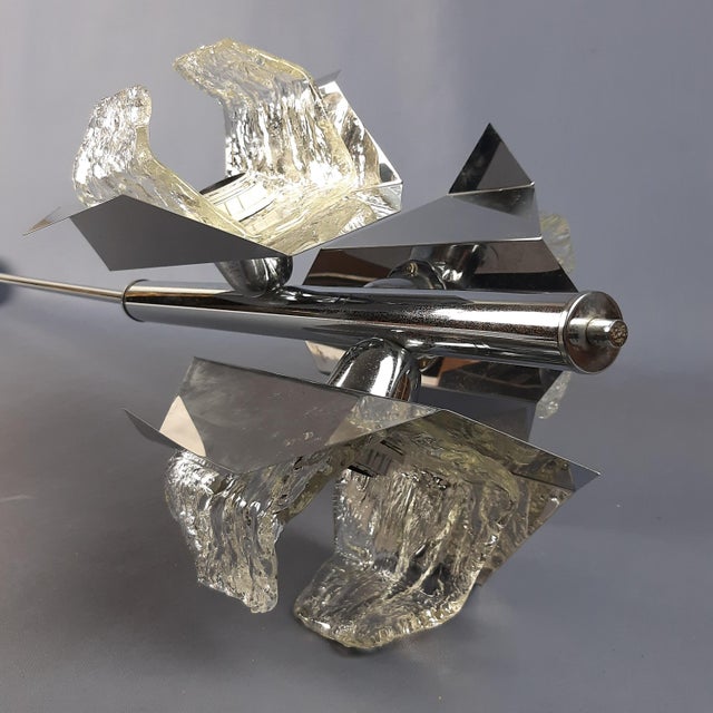 Hanging Light in Stainless Steel and Murano Glass from Mazzega, 1970s For Sale - Image 13 of 18