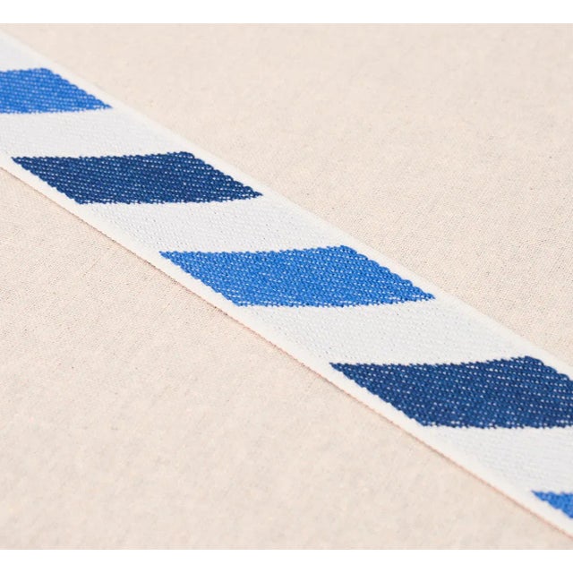 Traditional Sample - Schumacher Airmail I Indoor/Outdoor Tape, Blue & Blue For Sale - Image 3 of 4