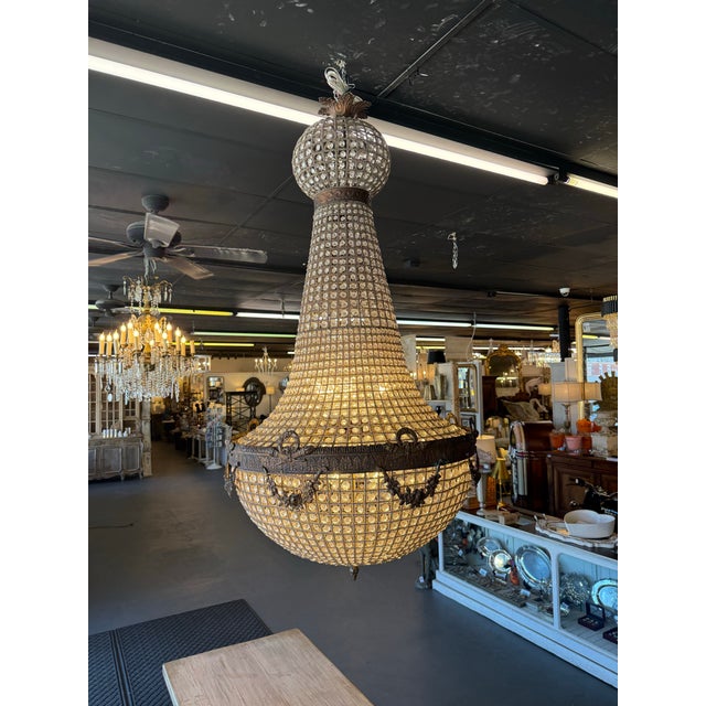 French Empire Crystal Chandelier For Sale - Image 4 of 10