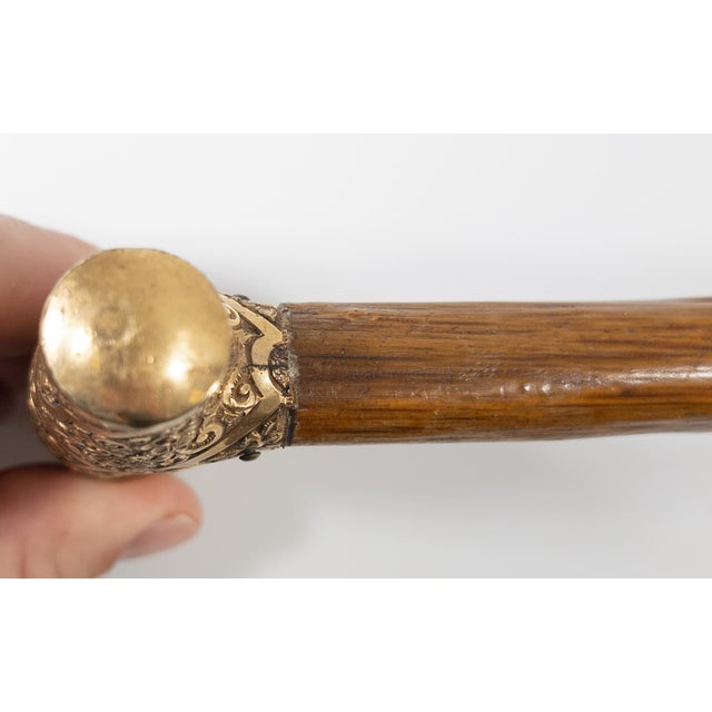 Gold 19th Century Victorian Gold Filled Cane or Walking Stick For Sale - Image 8 of 12