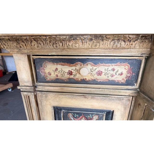 Signed Habersham Hand-Painted French Country Four-Door Cabinet, August 2005 For Sale - Image 9 of 15