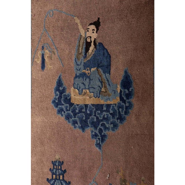 Textile Antique Late Ming Rug with Emperor on Clouds, 1800 For Sale - Image 7 of 10