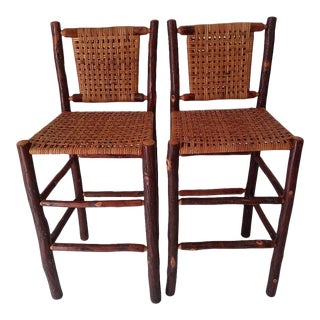 Vintage Hickory Amish Barstools - a Pair For Sale