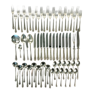 1935 Vintage Hollywood Regency Neoclassical Royal Windsor Sterling Silver Flatware - Set of 71