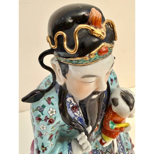 Large Early 20th Century Porcelain Statue of Fu For Sale In Miami - Image 6 of 8