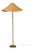 V. Soini Oy, Rare Floor Lamp, Brass, Leather, Rattan, Finland, 1950s For Sale