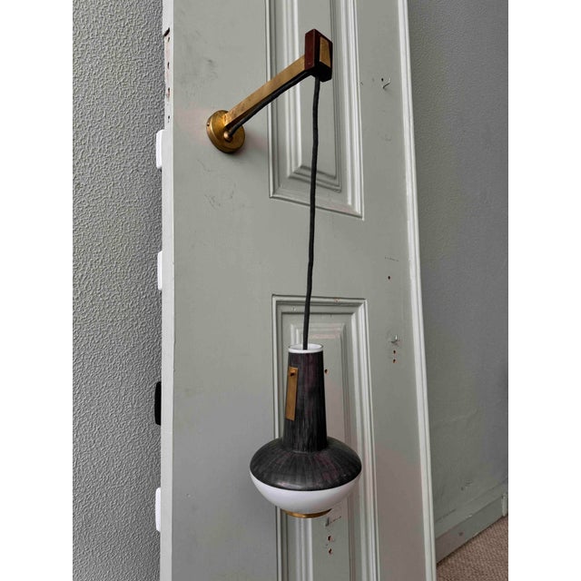 Mid-Century Glass and Wood Sconce, 1950s For Sale - Image 15 of 18