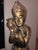 1960s Monumental 29.5-Inch Gilded Balinese Celestial Devata Offering Maiden With Mirror Inlays For Sale In Phoenix - Image 6 of 12