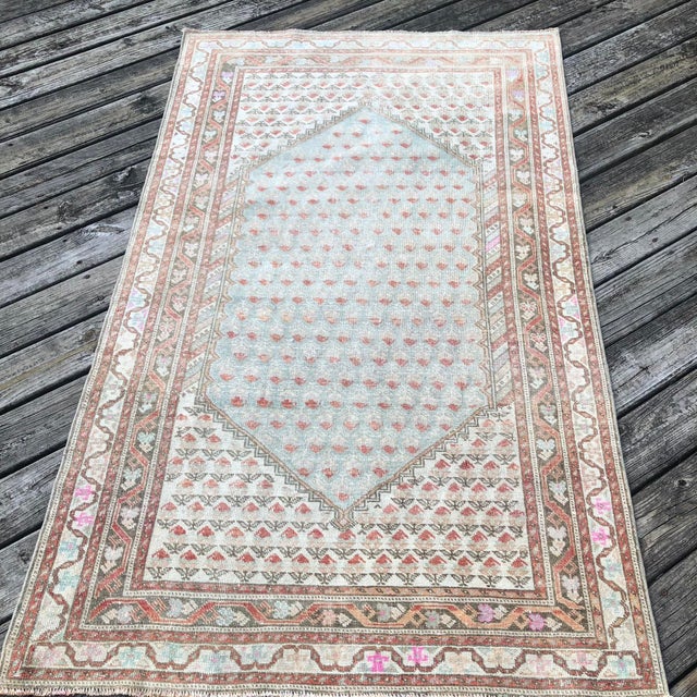 Textile Antique Turkish Gordes Rug | Floral | 4'x7' For Sale - Image 7 of 7