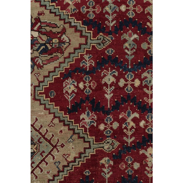 Antique Ghiordes Runner Rug, Rich Red With Dense Floral Patterns - Rug & Kilim For Sale In New York - Image 6 of 8