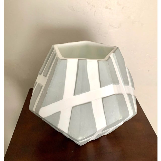 Grey Abstract Contemporary Ceramic Vase For Sale - Image 4 of 6