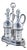 Cruet Set in 800 Silver and Crystal by Ricci Alessandria, Set of 3 For Sale