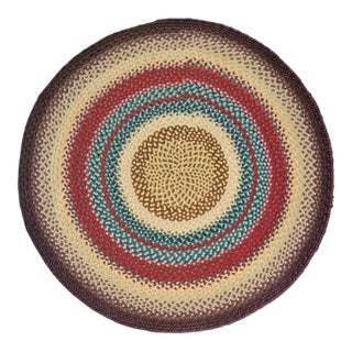 Wool Round Braided Round Floor Mat 7 Ft For Sale