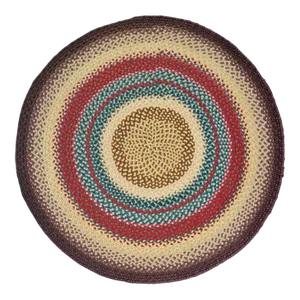 Wool Round Braided Round Floor Mat 7 Ft