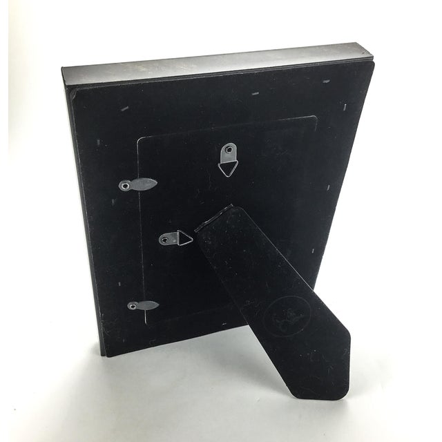 1990s 4 X 6 Vintage Metallic and Glass Wood Photo Frame For Sale - Image 5 of 7