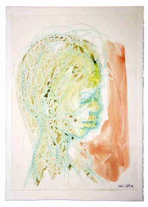 Leo Guida, The Portrait, Original Ink & Watercolor Drawing, 1970s