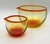 These small hand blown spouted bowls of Amberina are as stunning as they are rare. One holds exactly 1/2 cup of fluids the...