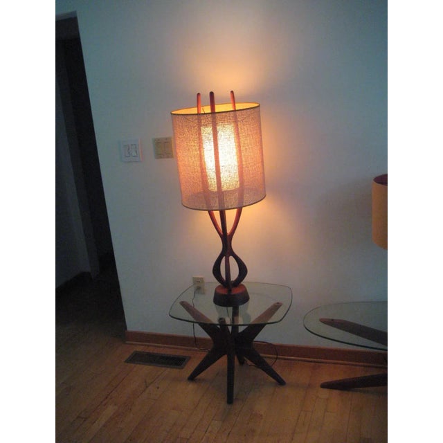 Pearsall Large Walnut Sculptural Lamp 1960s For Sale - Image 10 of 11