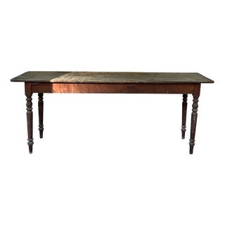 French Bobbin Leg Mid Oak Fruitwood Dining Table, 1940s For Sale