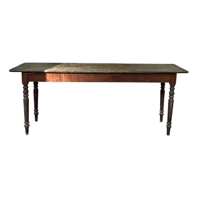 French Bobbin Leg Mid Oak Fruitwood Dining Table, 1940s For Sale
