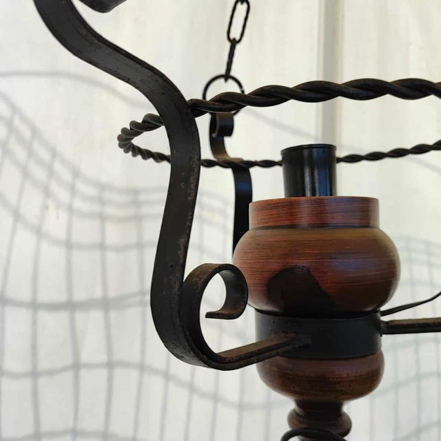 Wooden and Metal Pendants, 20th Century, Set of 2 For Sale - Image 3 of 8