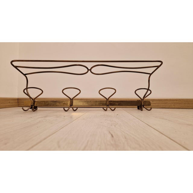 Vintage Brass Coat Hanger with Brass Hangers by Cesare Lacca For Sale - Image 15 of 15