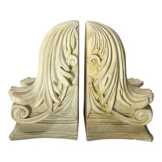 Vintage Art Nouveau Plaster Bookends - a Pair For Sale