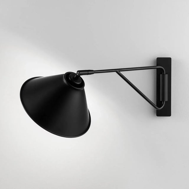Satin Black Arc Wall Light For Sale - Image 4 of 4