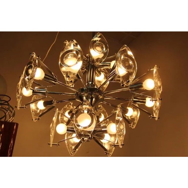 Steel Glass Ceiling Lamp by Oscar Torlasco For Sale - Image 11 of 13