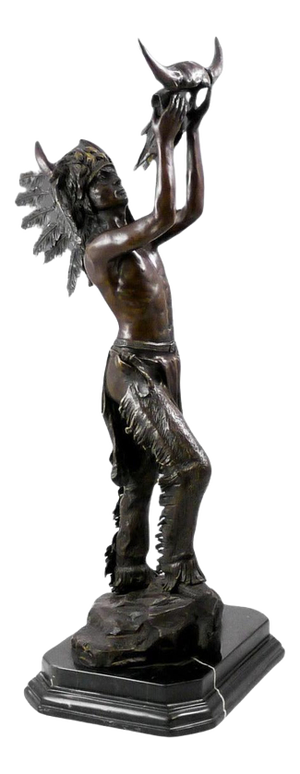 19th Century Bronze Sculpture Representing an Indian American