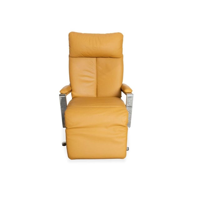 Orange Ochre Leather Lounge Chair from Willi Schillig For Sale - Image 8 of 12