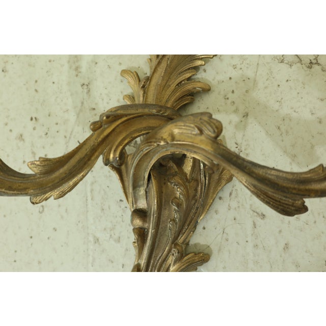 Metal French Louis XV Style Bronze Candelabras - a Pair For Sale - Image 7 of 9