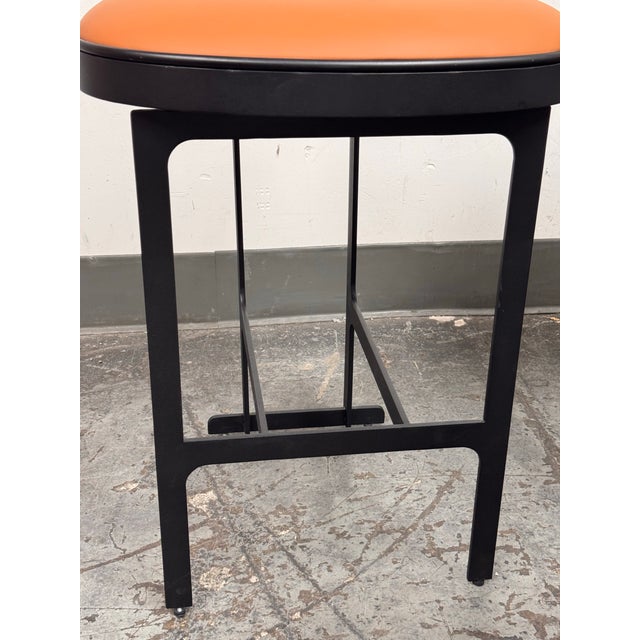 Orange Michael Oren Design Porter Place Style Swivel Counter Stools, Set of Four For Sale - Image 8 of 12