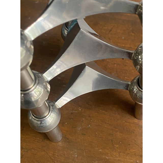 Silver Vintage S22 Candlesticks and Adjustable Candles by Nagel, 1970s, Set of 3 For Sale - Image 8 of 18
