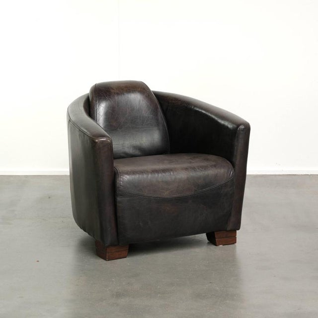 Aviator Club Chair in Grained Cowhide Leather For Sale - Image 14 of 14