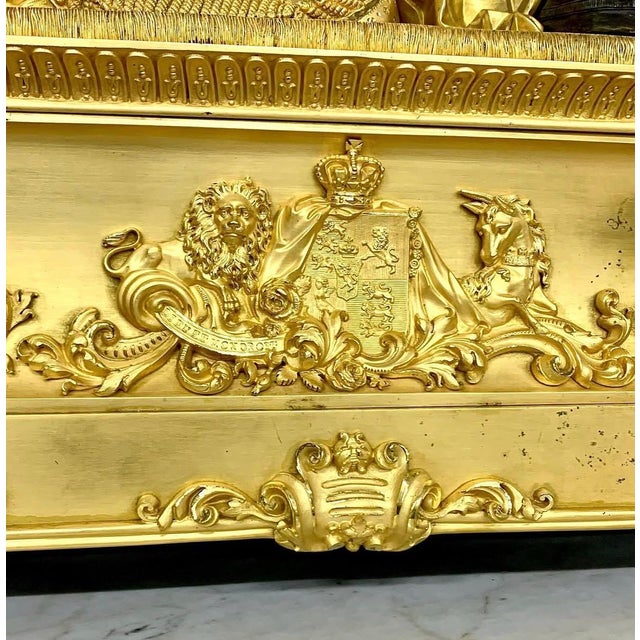 Antique French Clock in Gilded Bronze, 1850 For Sale - Image 10 of 13