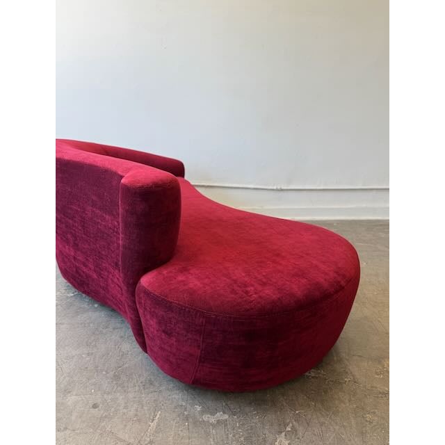 1980s Burgundy Kagan Style Sofa For Sale - Image 13 of 13