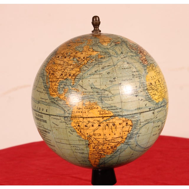 Green Terrestrial Globe by J. Forest, Paris, 19th Century For Sale - Image 8 of 12